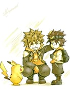 onix, male protagonist, and willow (pokemon and 2 more) drawn by kyouki