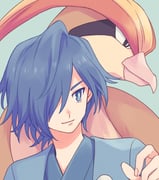 dawn and darkrai (pokemon and 1 more) drawn by komasawa_(fmn-ppp)