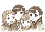 miyake hinata, tamaki mari, kobuchizawa shirase, and shiraishi yuzuki (sora  yori mo tooi basho) drawn by wujia_xiaozi