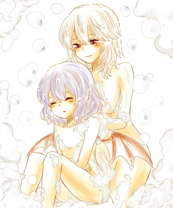 remilia scarlet and izayoi sakuya (touhou) drawn by maru_usagi