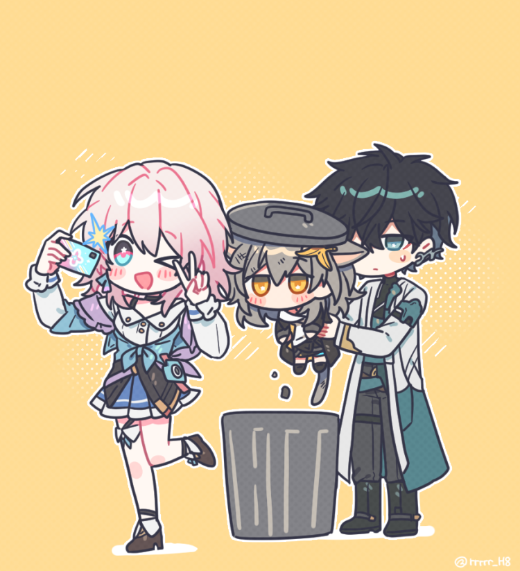 trailblazer, stelle, march 7th, and dan heng (honkai and 1 more) drawn by buchu14569590