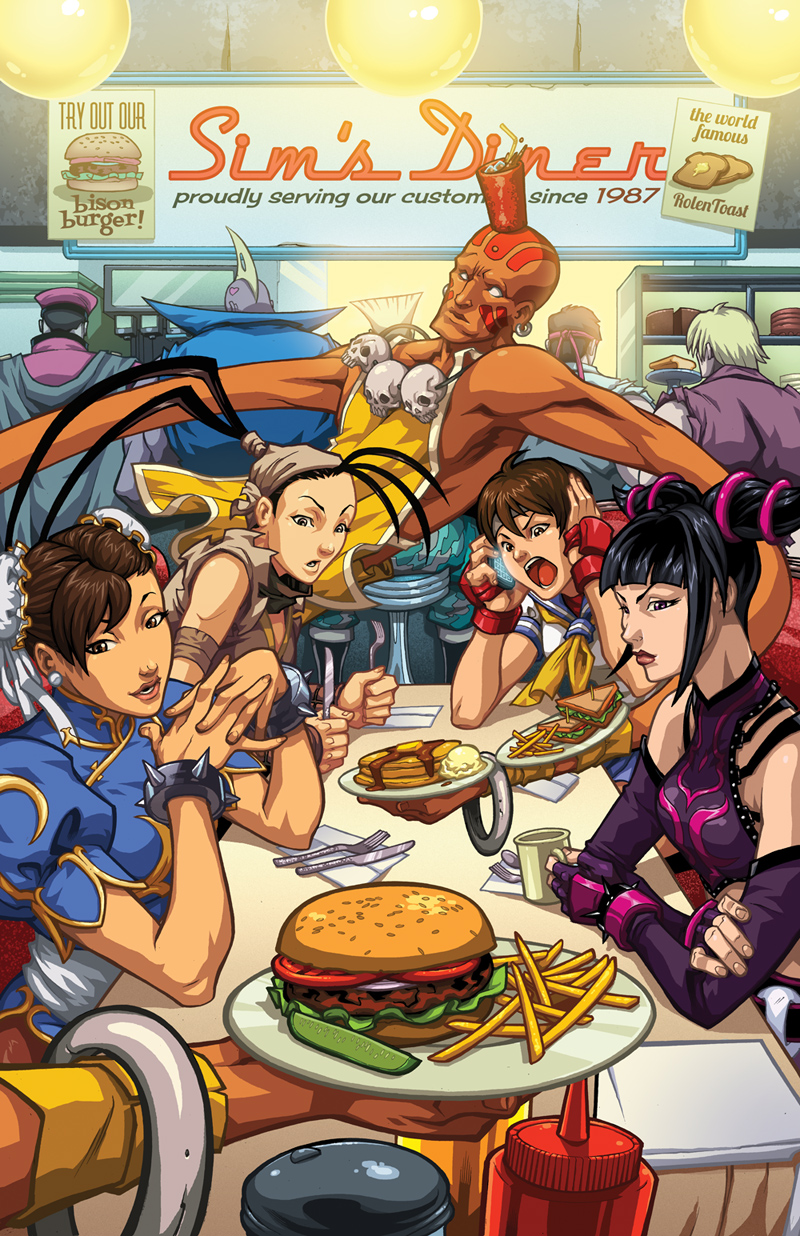 chun-li, cammy white, han juri, ryu, kasugano sakura, and 6 more (street fighter and 1 more) drawn by edwin_huang and sayda