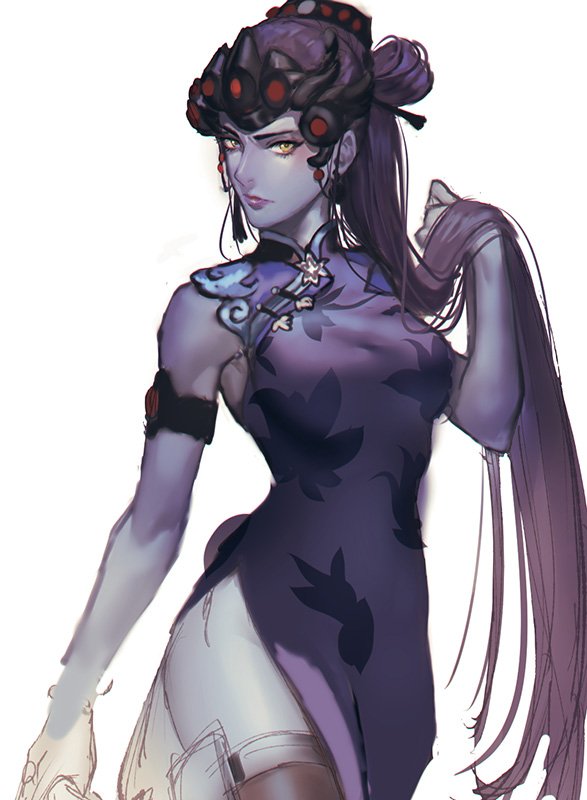 widowmaker and black lily widowmaker (overwatch) drawn by kokutan_kitsunen