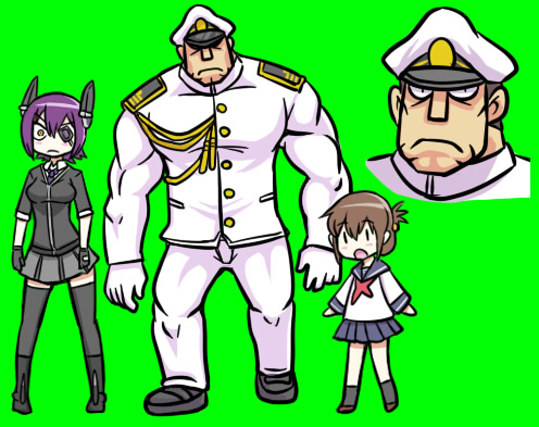 admiral, inazuma, tenryuu, and matsuda chiyohiko (kantai collection) drawn by tonda