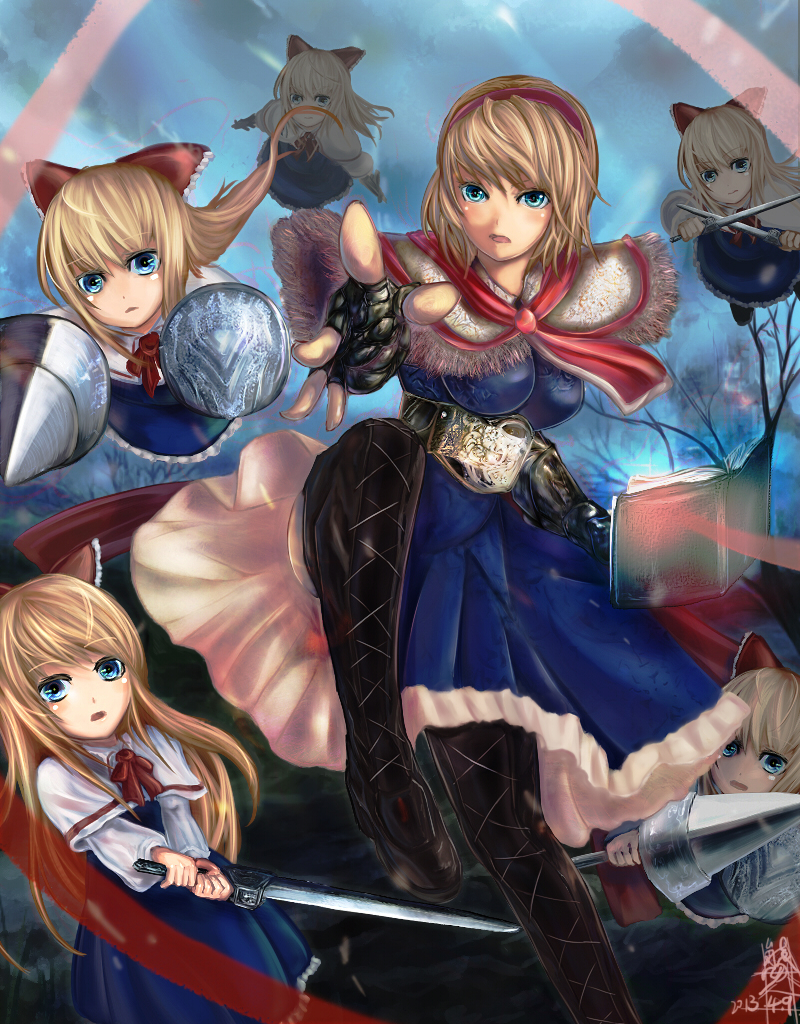 alice margatroid and shanghai doll (touhou) drawn by kuma_no_hito