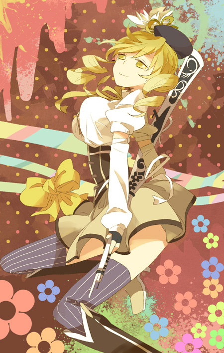 tomoe mami (mahou shoujo madoka magica) drawn by kinari