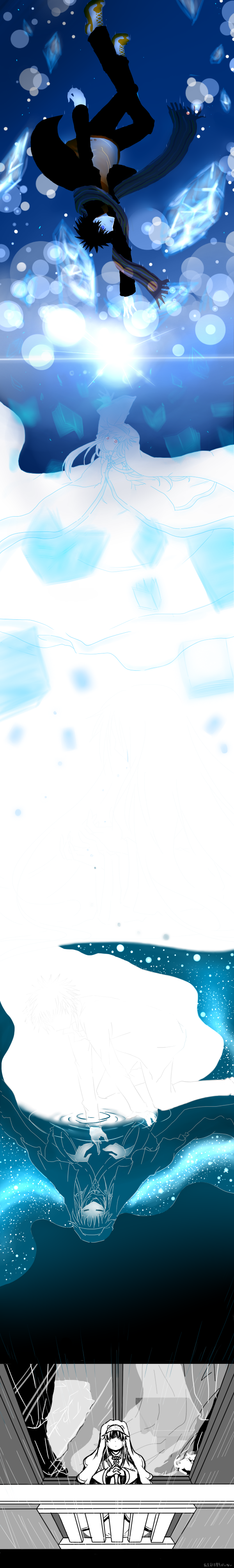 kamijou touma and index (toaru majutsu no index) drawn by ryo2133