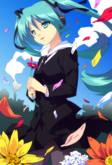 hatsune miku (vocaloid and 1 more) drawn by senntakuya