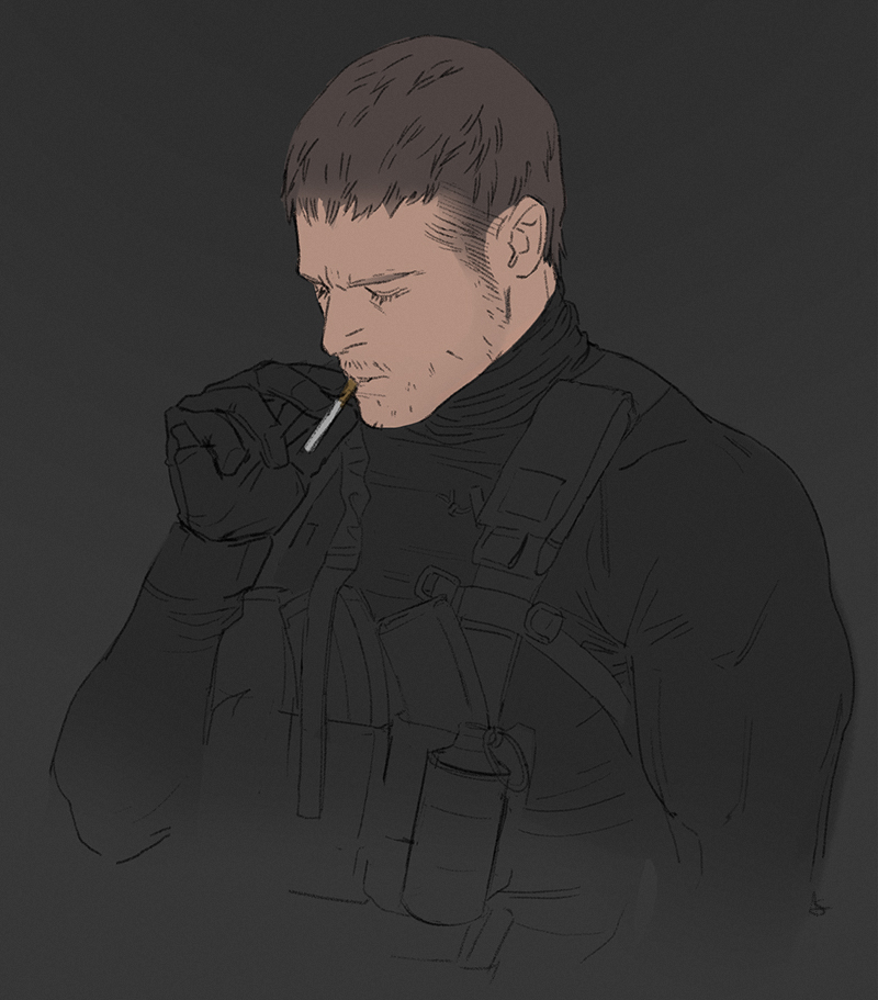 chris redfield (resident evil and 1 more) drawn by ashley_swidowski