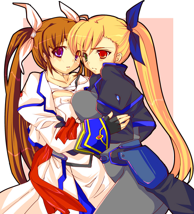 takamachi nanoha and vivio (lyrical nanoha and 1 more) drawn by yu_yu