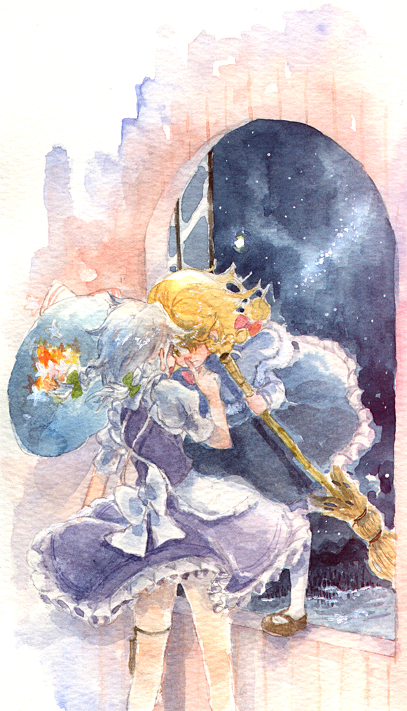 kirisame marisa and izayoi sakuya (touhou) drawn by gogo/tad