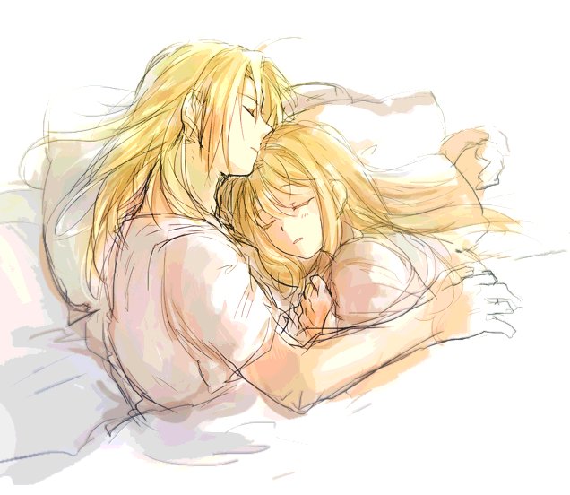 edward elric and winry rockbell (fullmetal alchemist) drawn by tsukuda0310