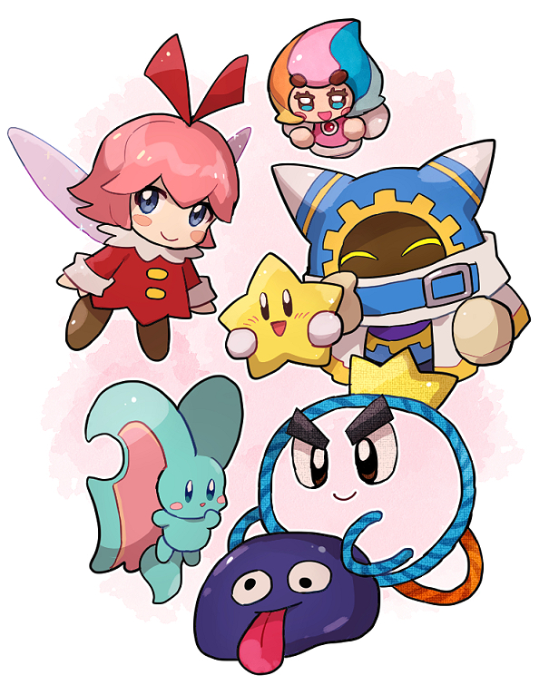 magolor, ribbon, gooey, elfilin, elline, and 2 more (kirby and 7 more) drawn by chiimako