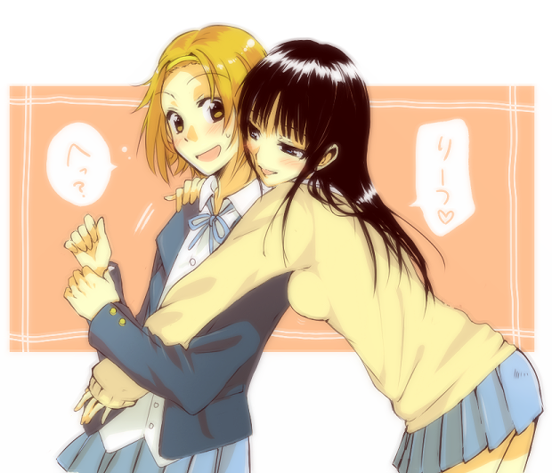 akiyama mio and tainaka ritsu (k-on!) drawn by ame_arare
