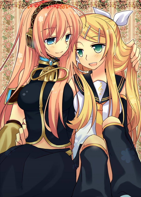 kagamine rin and megurine luka (vocaloid) drawn by tamura_hiro