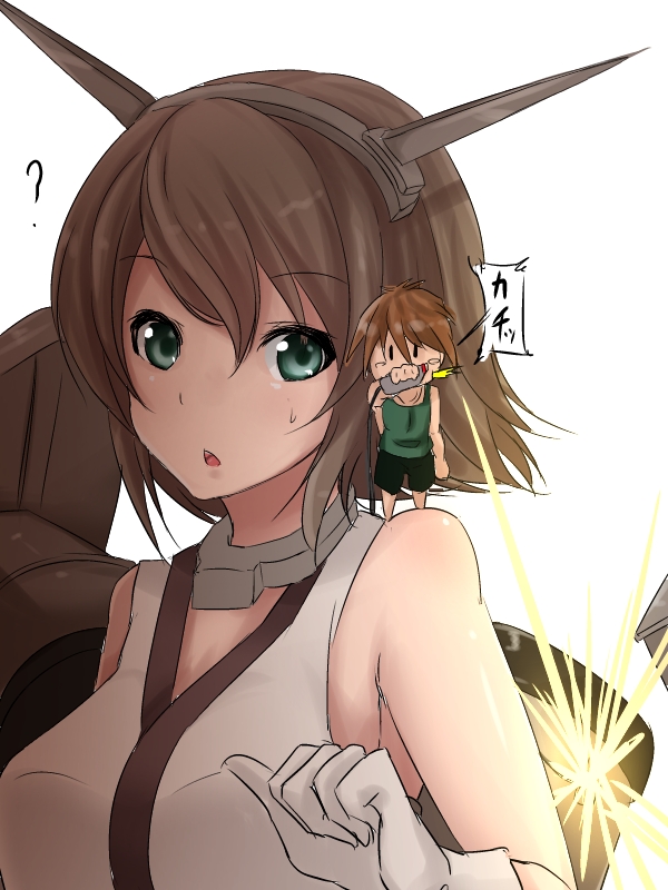 mutsu, fairy, and heero yuy (kantai collection and 2 more) drawn by remiria100