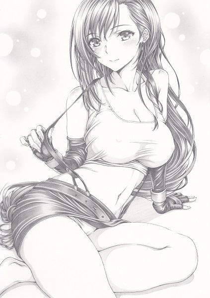tifa lockhart (final fantasy and 1 more) drawn by mikuro