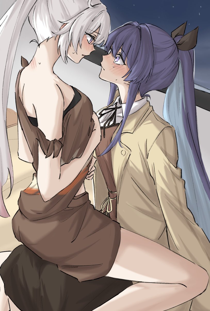 kiana kaslana and raiden mei (honkai and 1 more) drawn by syonosuke9573