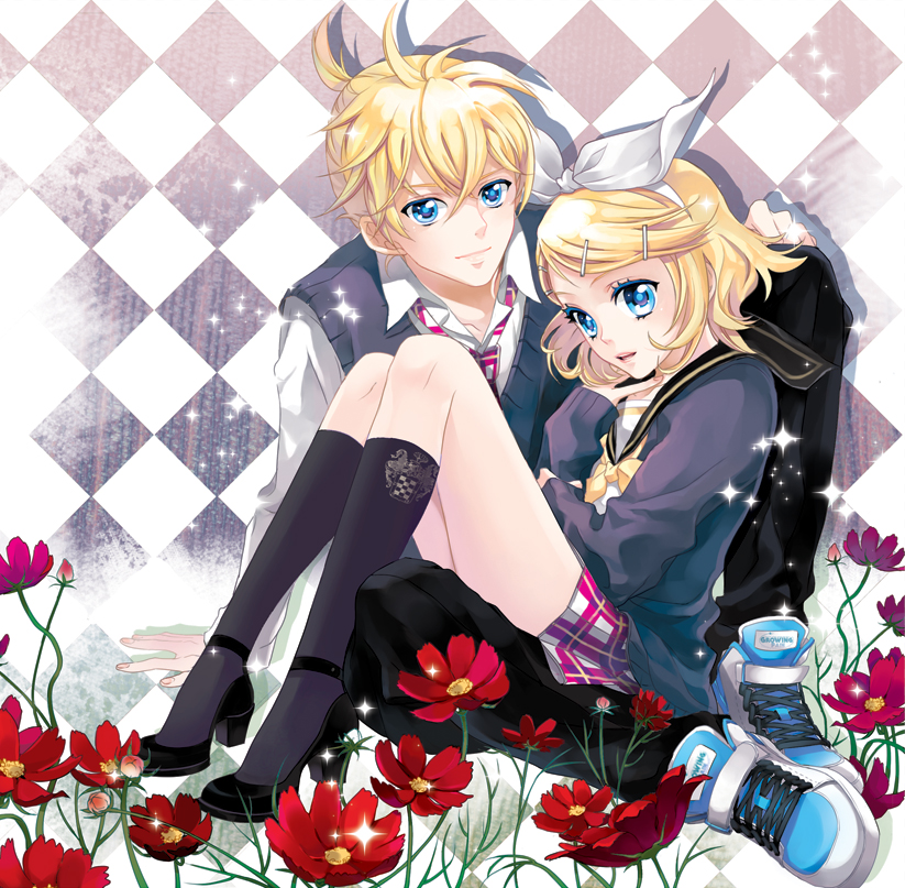 kagamine rin and kagamine len (vocaloid) drawn by cocoon_(loveririn)