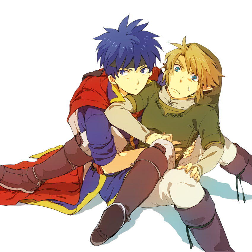 link and ike (fire emblem and 4 more) drawn by nikayu