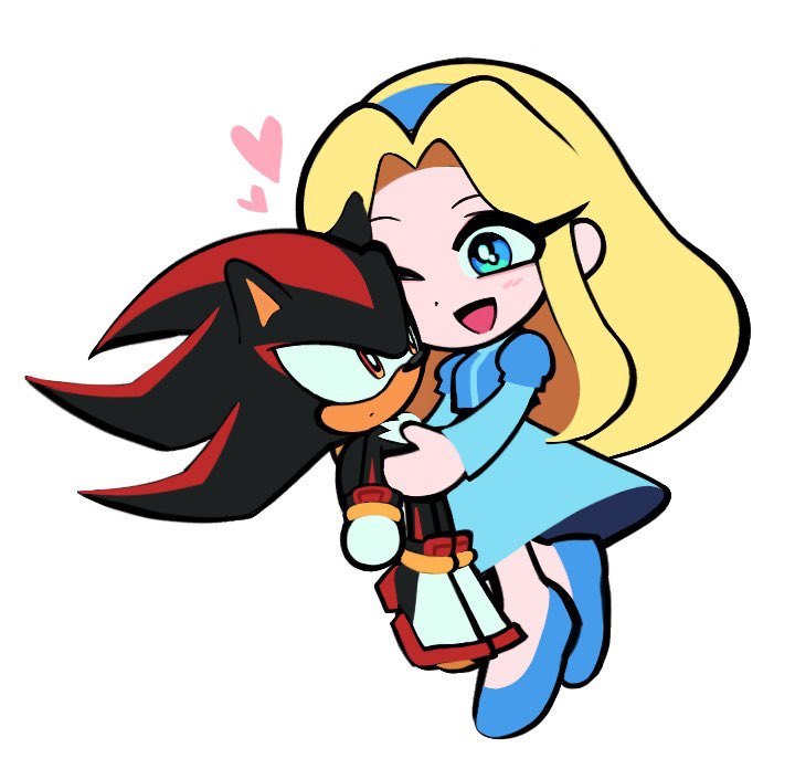 shadow the hedgehog and maria robotnik (sonic) drawn by rodka_sth