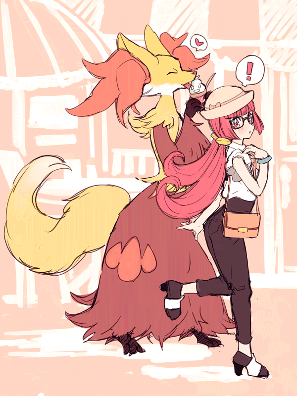 delphox, vanillite, and aria (pokemon and 1 more) drawn by amezawa_koma