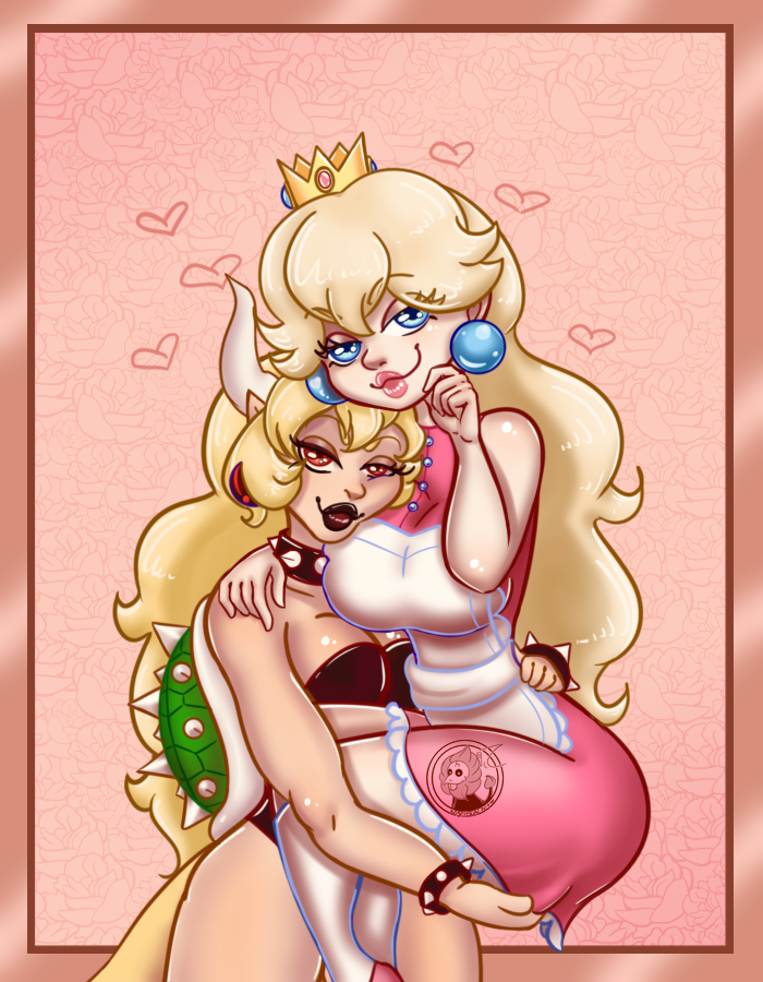 princess peach and bowsette (mario and 1 more) drawn by angeltsuki