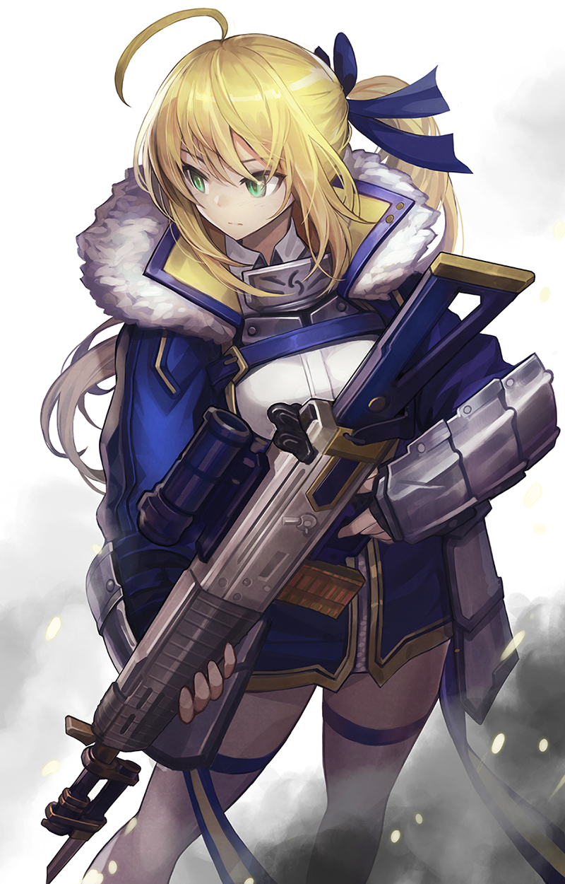 artoria pendragon and saber (fate and 1 more) drawn by goomrrat