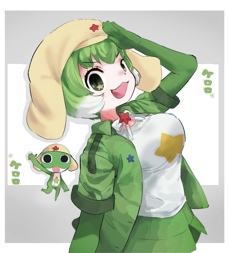 keroro (kemono friends and 2 more) drawn by inu_(user_arjr4358)