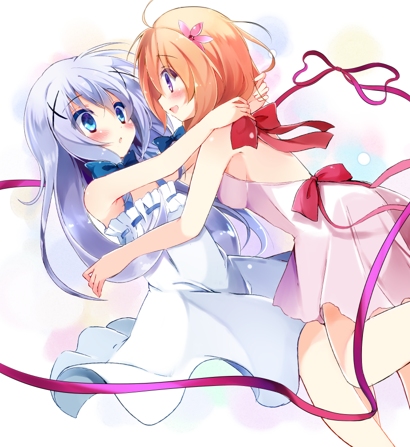 kafuu chino and hoto cocoa (gochuumon wa usagi desu ka?) drawn by kujou_danbo