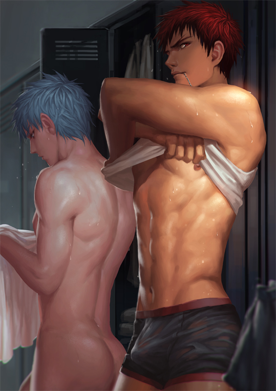 kuroko tetsuya and kagami taiga (kuroko no basuke) drawn by penguin_frontier