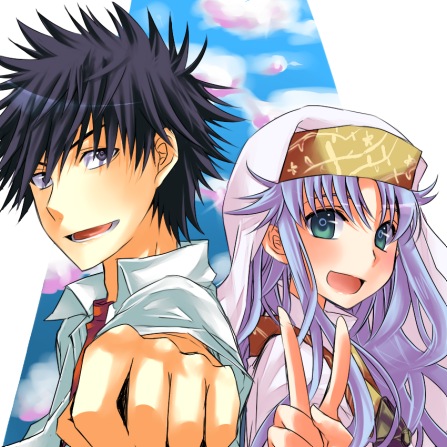 kamijou touma and index (toaru majutsu no index) drawn by naridon