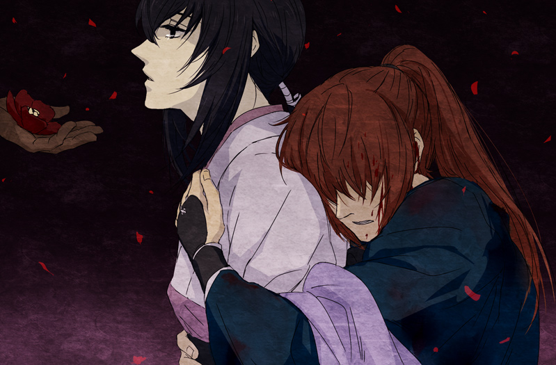 himura kenshin and yukishiro tomoe (rurouni kenshin) drawn by kurosuke_(nora)