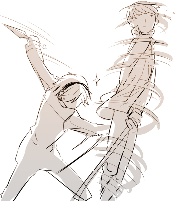 narukami yu and hanamura yousuke (persona and 2 more) drawn by saeuchobab