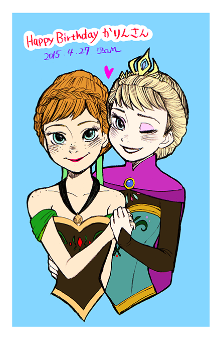 elsa and anna (frozen) drawn by tom_(tomfrozen)