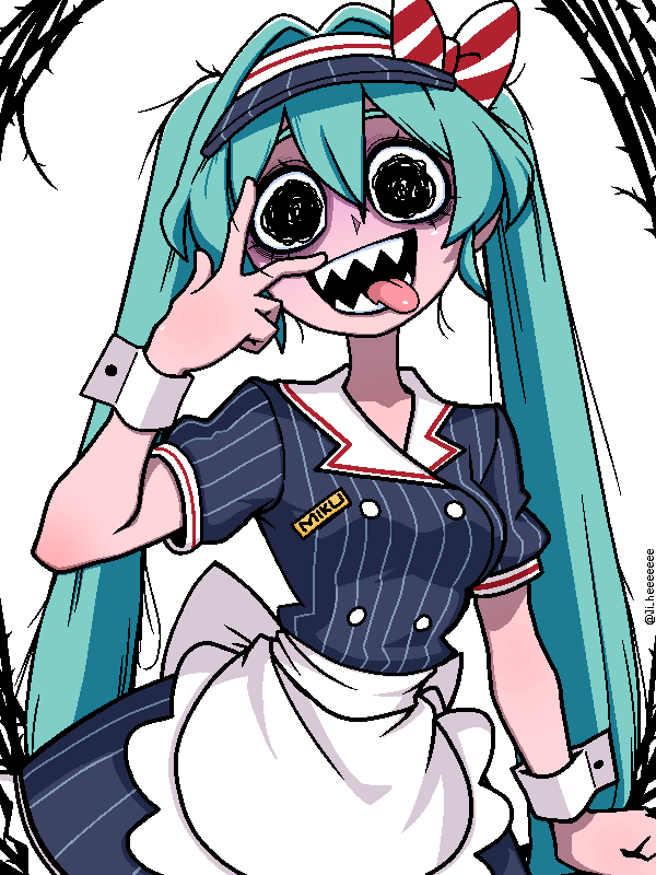 hatsune miku (vocaloid and 1 more) drawn by ji_heeeeeee
