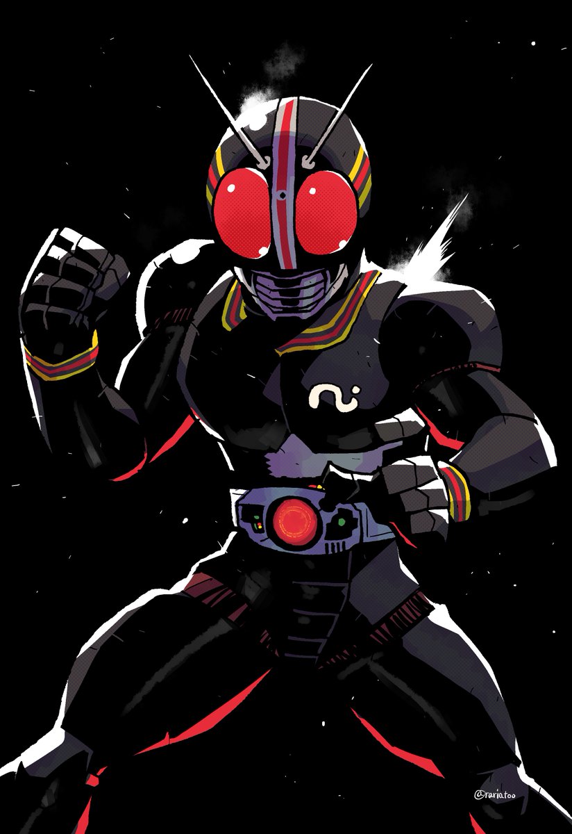 kamen rider black (kamen rider and 1 more) drawn by rariatto_(ganguri)