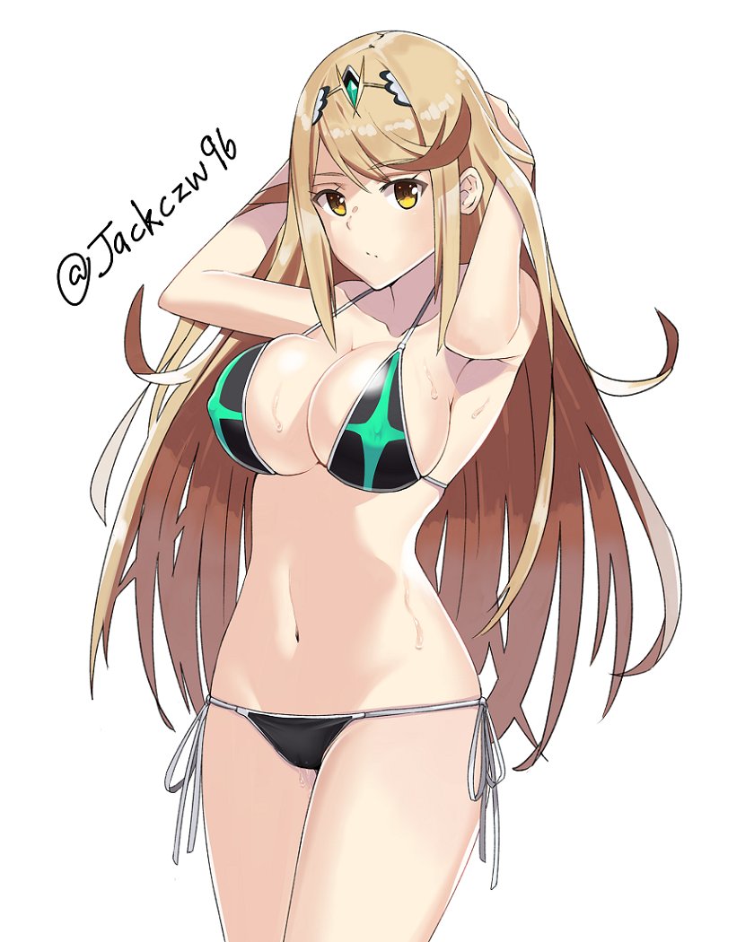 mythra (xenoblade chronicles and 1 more) drawn by j@ck