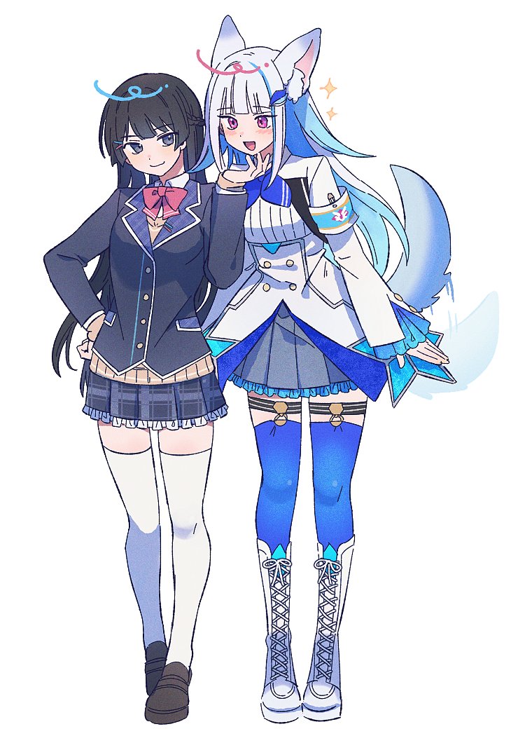 tsukino mito and lize helesta (nijisanji) drawn by creepyday