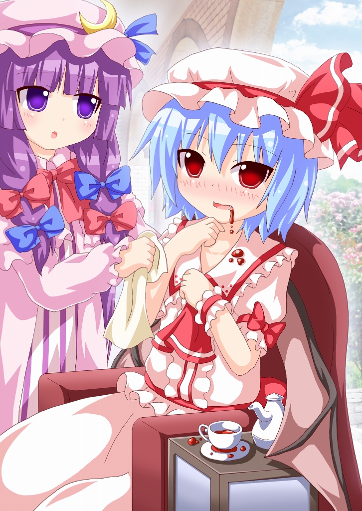 remilia scarlet and patchouli knowledge (touhou) drawn by kagerou_(kers)