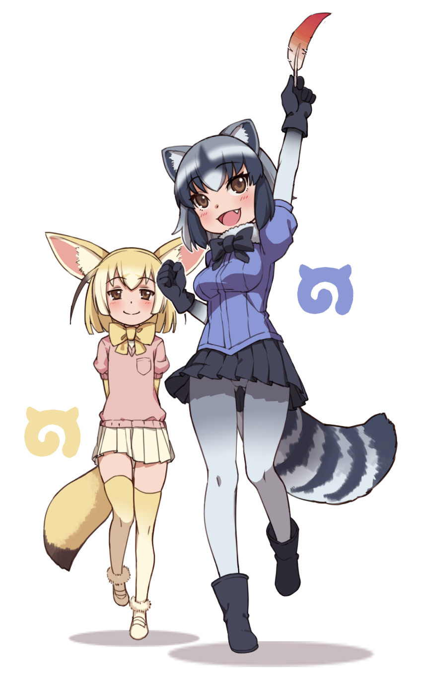 common raccoon and fennec (kemono friends) drawn by kugi_ta_hori_taira