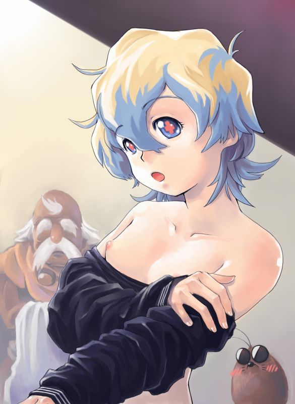 nia teppelin, boota, and old coco (tengen toppa gurren lagann) drawn by hidari_kagetora
