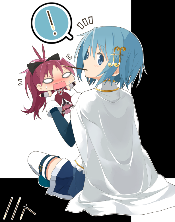 miki sayaka and sakura kyoko (mahou shoujo madoka magica) drawn by goribote