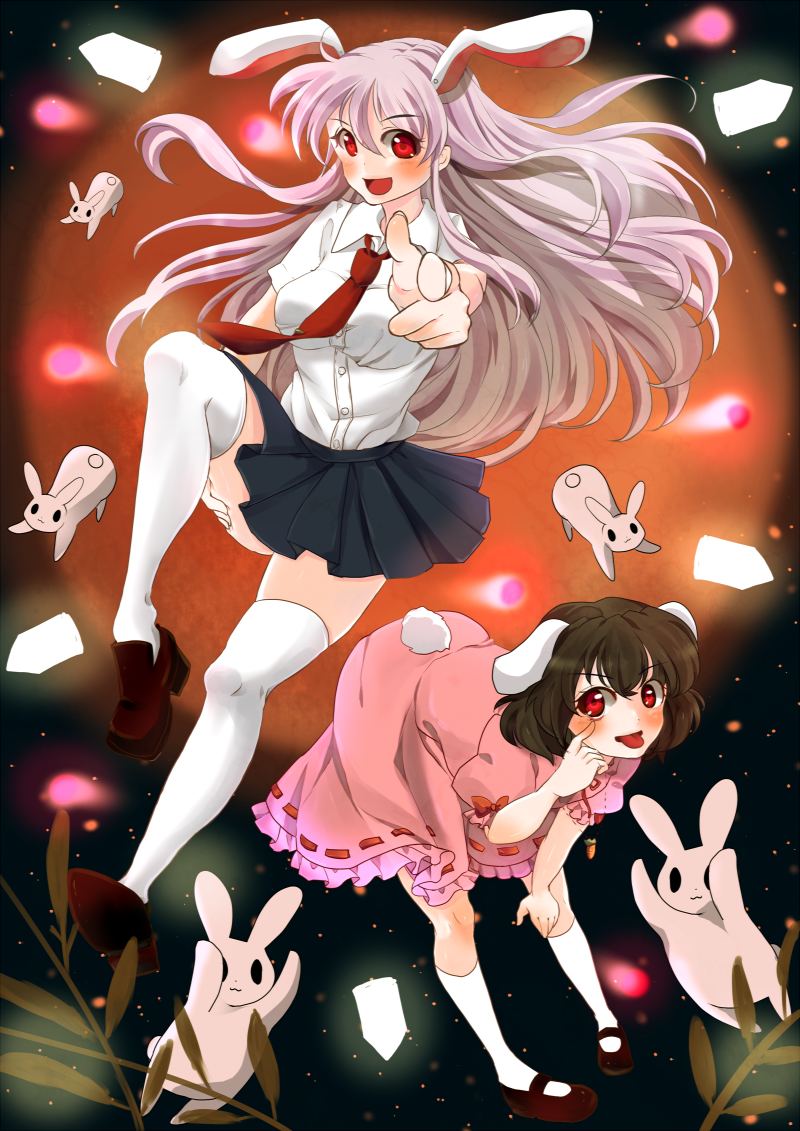 reisen udongein inaba and inaba tewi (touhou) drawn by himeno_yuka