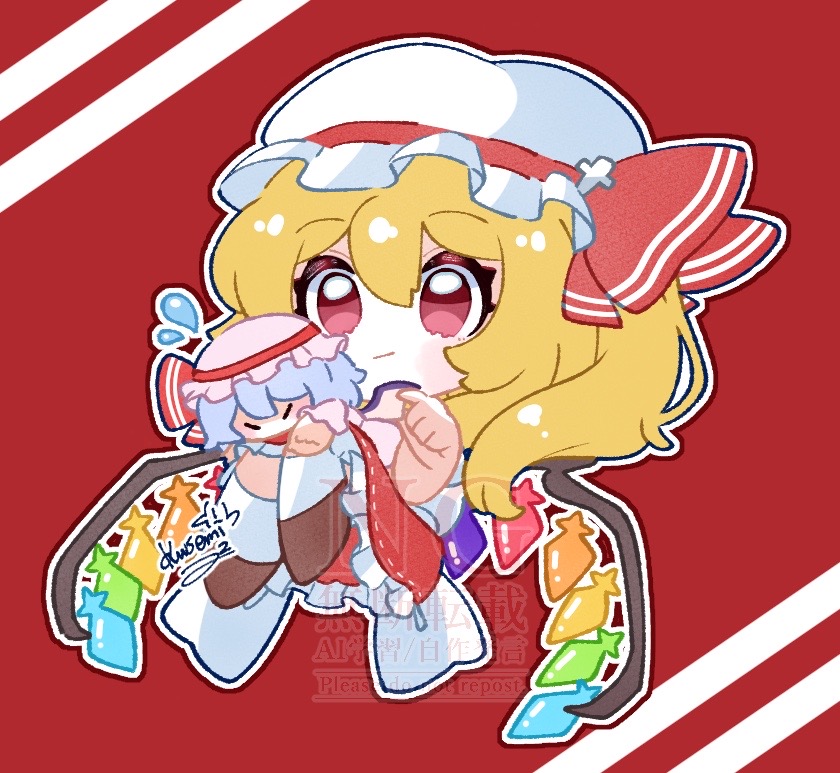 remilia scarlet and flandre scarlet (touhou) drawn by tkmt3690