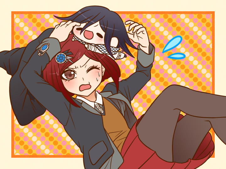oma kokichi and yumeno himiko (danganronpa and 1 more) drawn by yumaru_(marumarumaru)