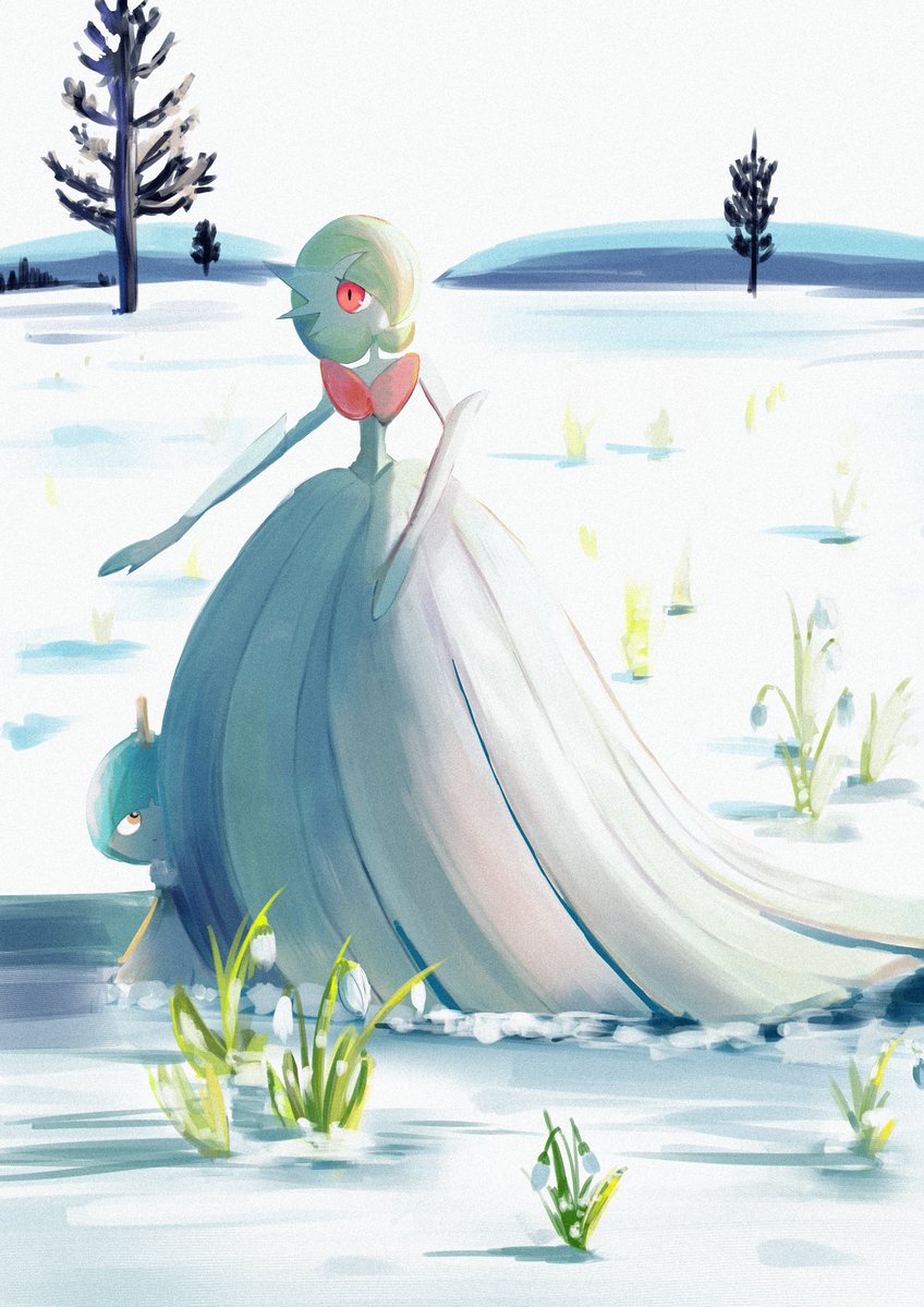 gardevoir, mega gardevoir, and ralts (pokemon) drawn by cornekko02