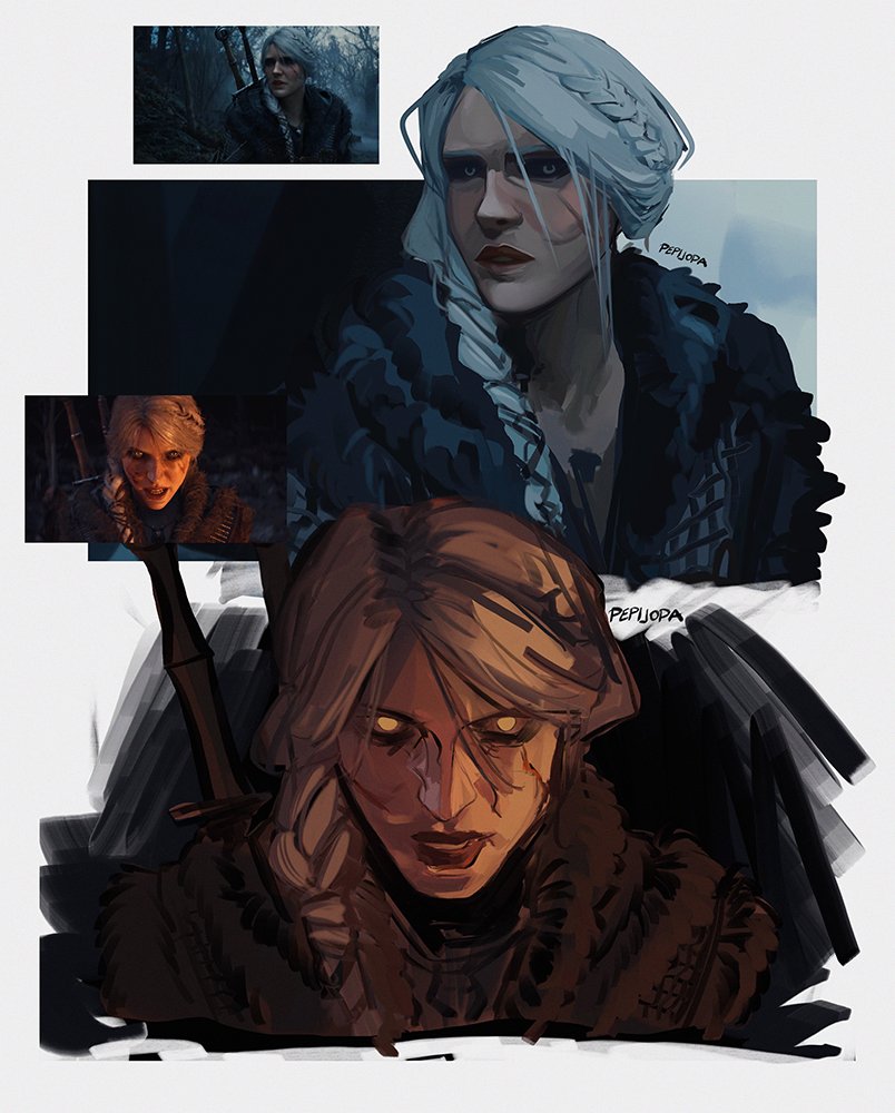 ciri (the witcher and 1 more) drawn by pepijopa