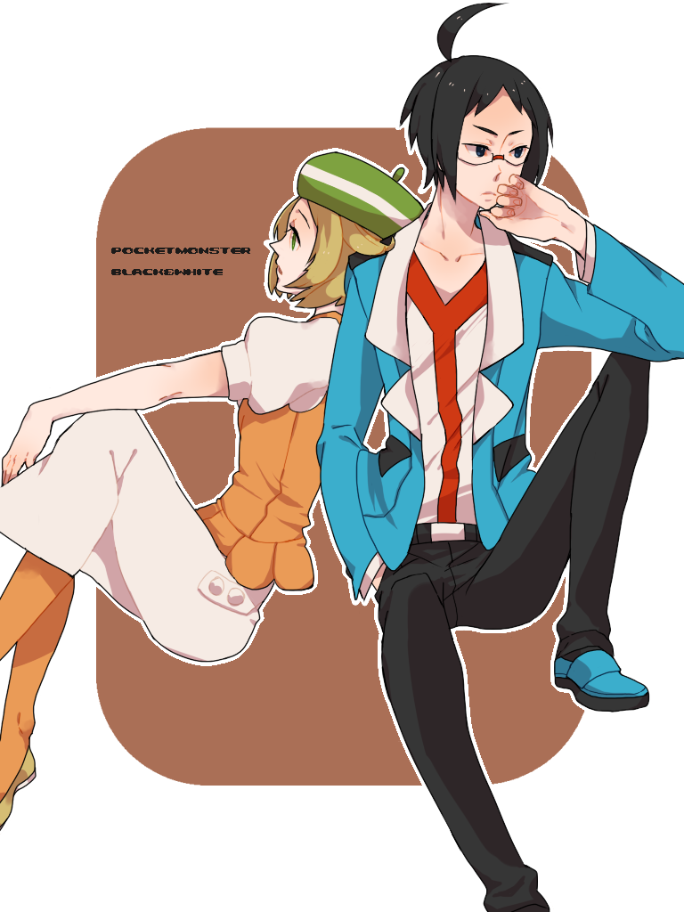 bianca and cheren (pokemon and 1 more) drawn by ichiyanagi