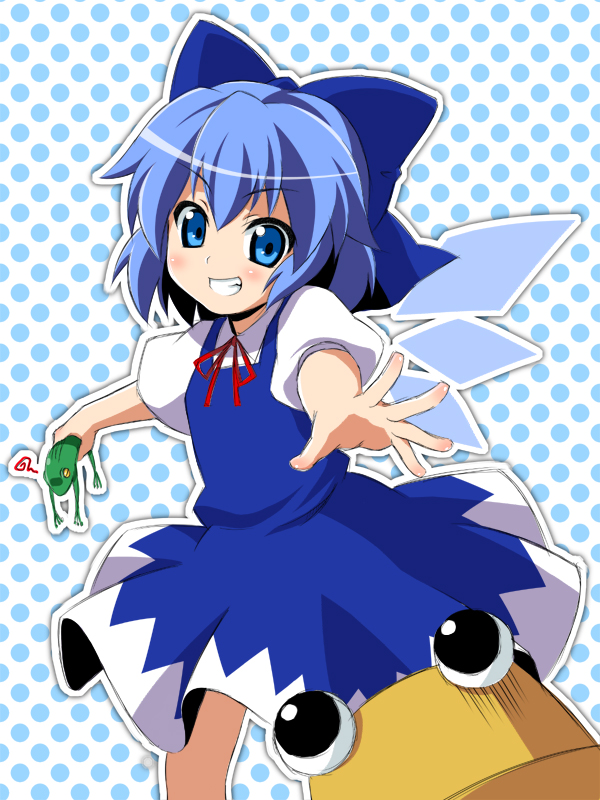 cirno and pyonta (touhou) drawn by moyashi_(m-planter)